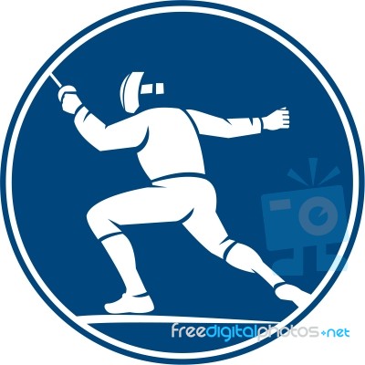 Fencing Side Circle Icon Stock Image