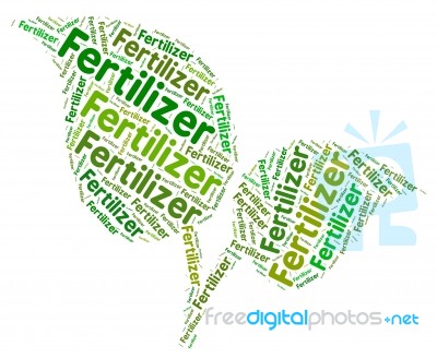 Fertilizer Word Represents Soil Conditioner And Compost Stock Image