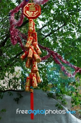 Festive Chinese New Year Decoration In Singapore Stock Photo