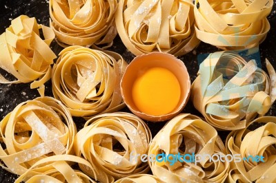 Fettuccine Pasta Italian Food Still Life Stock Photo