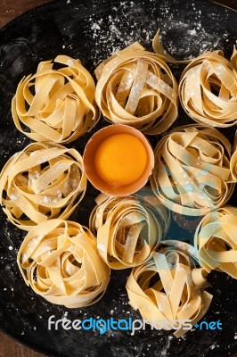Fettuccine Pasta Italian Food Still Life Stock Photo