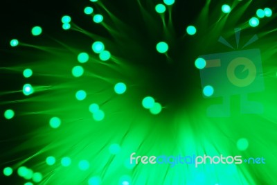 Fiber Optic Light Green Stock Photo