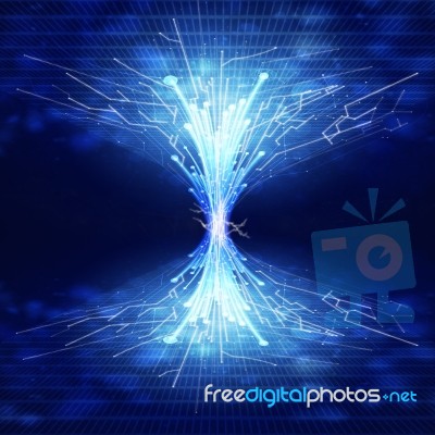 Fiber Optics And Circuit Board Stock Image