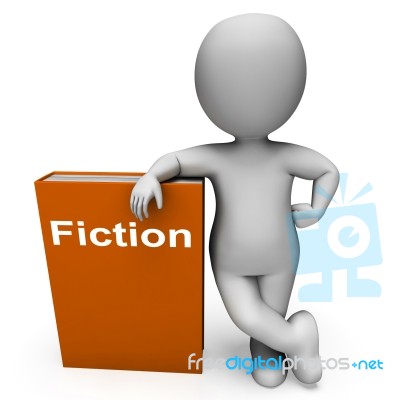 Fiction Book And Character Shows Books With Imaginary Stories Stock Image