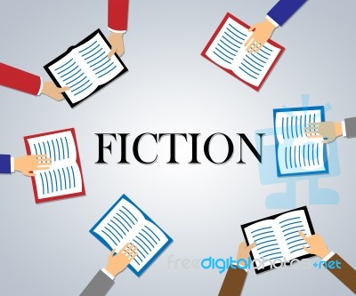Fiction Books Represents Creative Writing And Education Stock Image