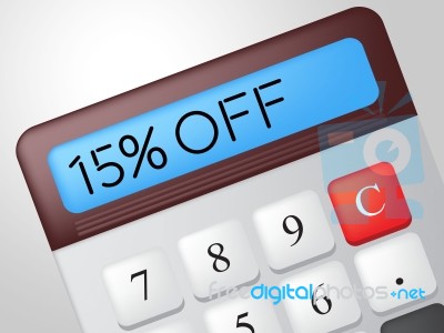Fifteen Percent Off Means Savings Cheap And Discounts Stock Image
