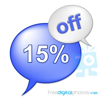 Fifteen Percent Off Represents Clearance Cheap And Reduction Stock Image