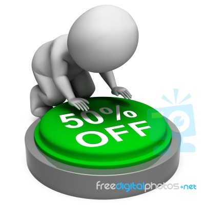Fifty Percent Off Means Half-price Product Or Service Stock Image