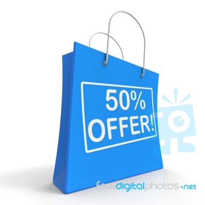 Fifty Percent Off Shows Bargain Stock Image