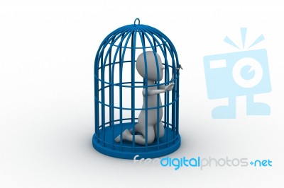 Figure Caged Stock Image