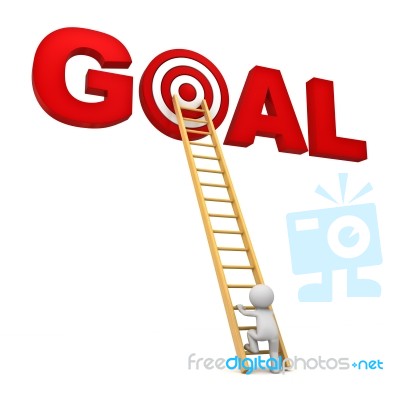 Figure Climbing Up To His Goal Stock Image