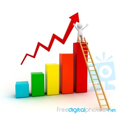 Figure On Successful Graph Stock Image