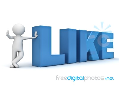 Figure Showing Thumb Up With Like Stock Image