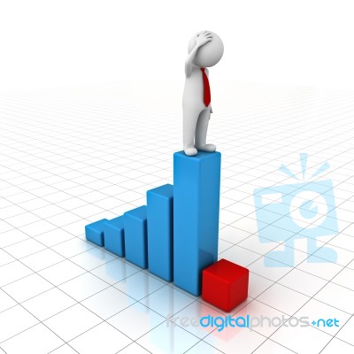 Figure Standing On Graph Stock Image