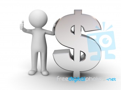 Figure Standing With Dollar Sign Stock Image