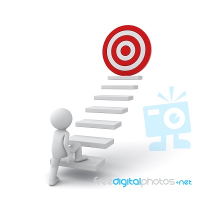 Figure Stepping Up To His Goal Stock Image Figure Stepping Up To His Goal Stock Image