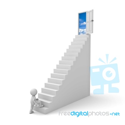 Figure Stepping Up To His Goal Stock Image