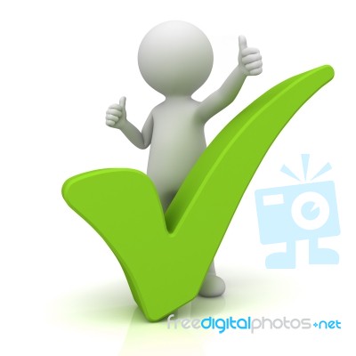 Figure With Green Check Mark Stock Image