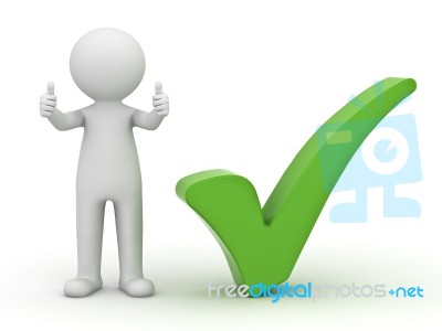 Figure With Green Check Mark Stock Image