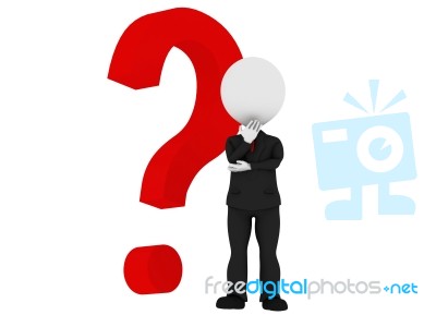 Figure With Red Question Mark Stock Image
