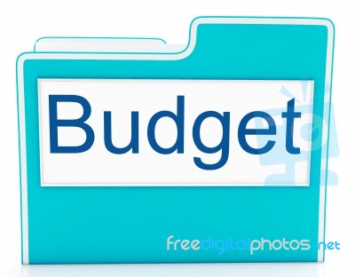 File Budget Indicates Expenditure Document And Cost Stock Image