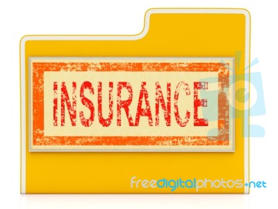 File Insurance Shows Document Folder And Financial Stock Image