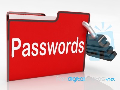 File Passwords Means Log Ins And Access Stock Image