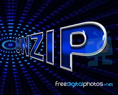 File Unzip Represents Files Business And Document Stock Image
