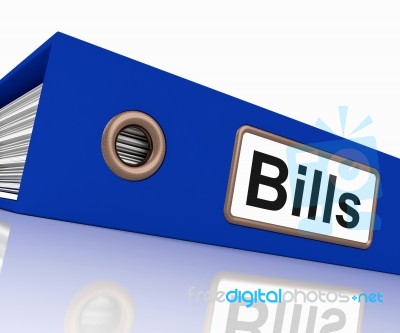 File With Bills Word Stock Image