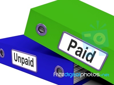 File With Paid And Unpaid Words Stock Image