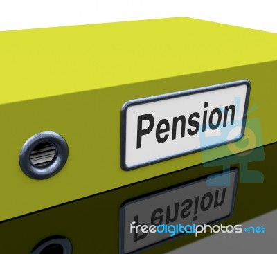 File With Pension Word Stock Image