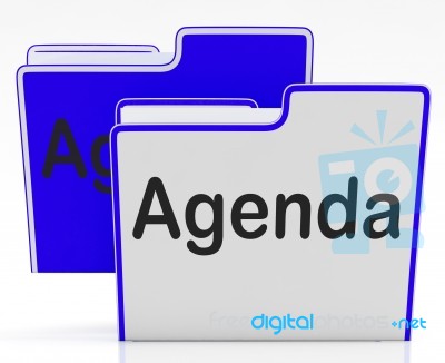 Files Agenda Means Binder Administration And Program Stock Image