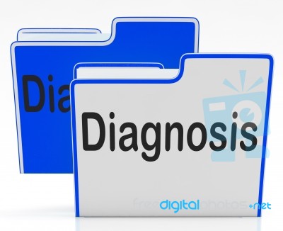 Files Diagnosis Indicates Health Sick And Binder Stock Image
