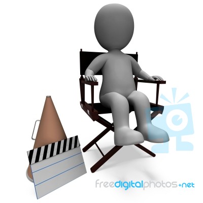 Film Director Character Shows Hollywood Producter Or Filmmaker Stock Image