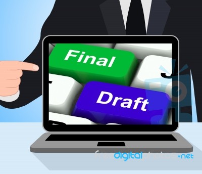 Final Draft Keys Displays Editing And Rewriting Document Stock Image