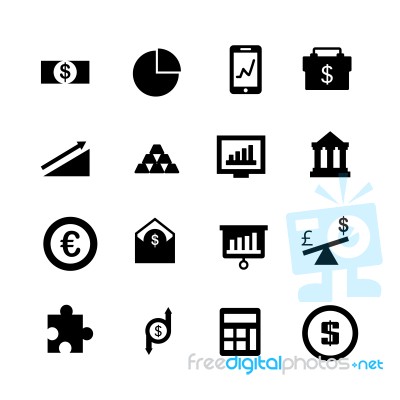 Finance And Money Icon Set On White Background Stock Image
