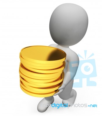Finance Character Represents Wealth Richness And Banking 3d Rend… Stock Image