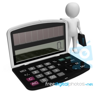Finance Character Shows Business Person And Illustration 3d Rend… Stock Image