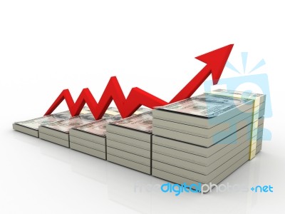 Finance Growth. Dollar And Graph Stock Image