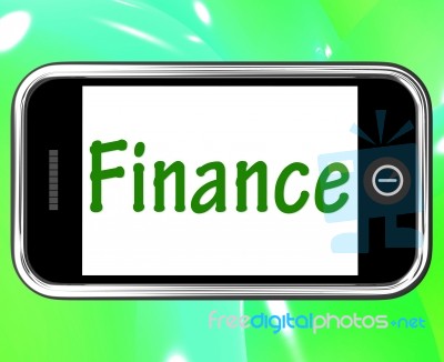 Finance Smartphone Shows Online Lending And Financing Stock Image