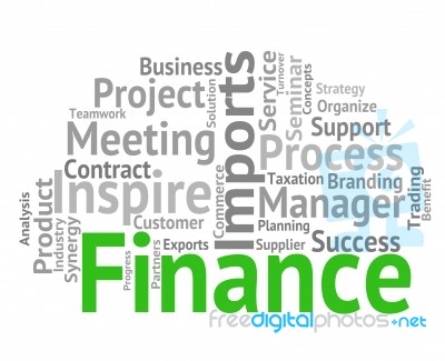 Finance Word Indicates Business Profit And Wordcloud Stock Image
