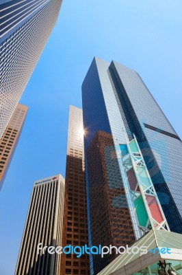 Financial District Of Los Angeles Stock Photo