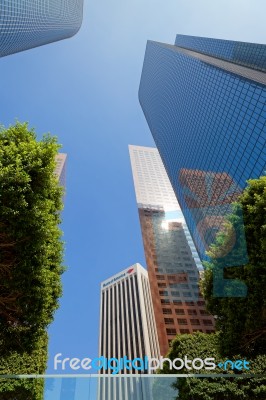 Financial District Of Los Angeles Stock Photo