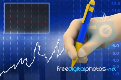 Financial Graphs Analysis Stock Image