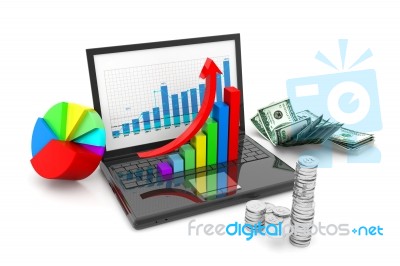 Financial Growth Chart And Graph Stock Image