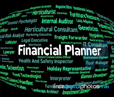 Financial Planner Means Word Planning And Hire Stock Image