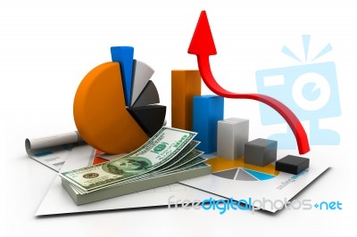 Financial Report And Graph Stock Image
