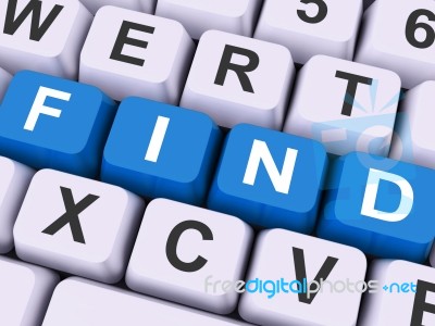 Find Keys Show Search Research Or Looking Online Stock Image