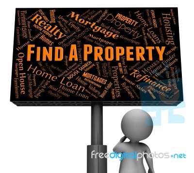 Find Property Represents Real Estate And Board 3d Rendering Stock Image Find Property Represents Real Estate And Board 3d Rendering Stock Image
