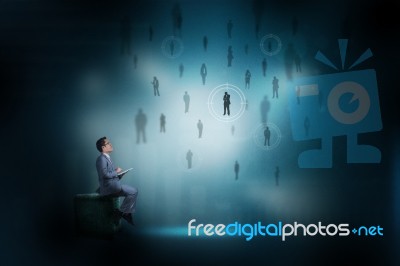 Finding People Stock Photo